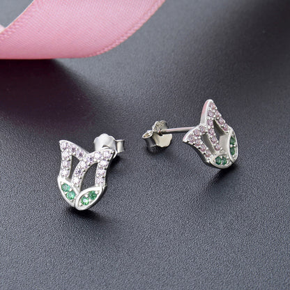 925 Sterling Silver Geometric Stud Earrings - Korean Minimalist Earrings with Plastic Backs