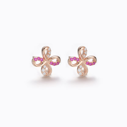 925 Sterling Silver Geometric Stud Earrings - Korean Style Cubic Zirconia Earrings with Plastic Backs for Women