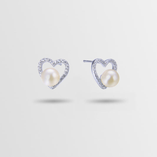 925 Sterling Silver Geometric Stud Earrings - White Gold & Rose Gold Plated Korean Style Earrings with Plastic Backs
