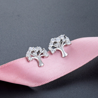 925 Sterling Silver Geometric Stud Earrings with CZ - Korean Minimalist Diamond Earrings with Plastic Backs