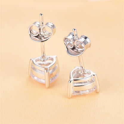 925 Sterling Silver Heart Birthstone Stud Earrings – Whimsical Zodiac-Inspired Jewelry