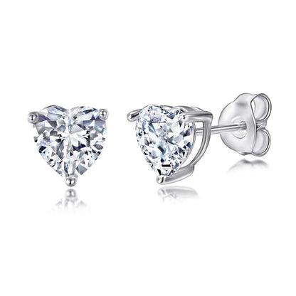 925 Sterling Silver Heart Birthstone Stud Earrings – Whimsical Zodiac-Inspired Jewelry
