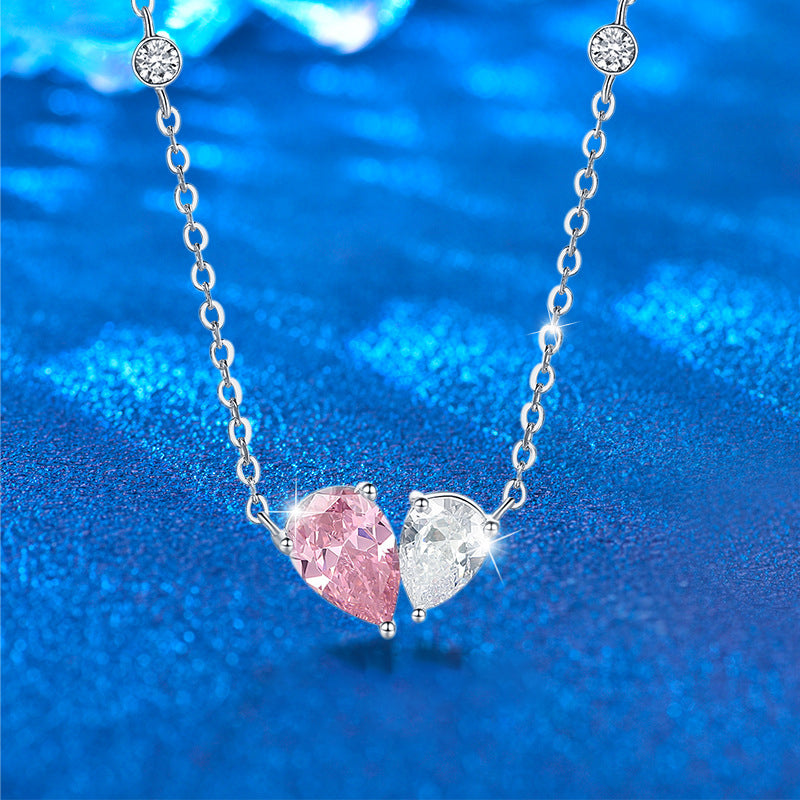 925 Sterling Silver Heart Pendant Multi-Layer Necklace