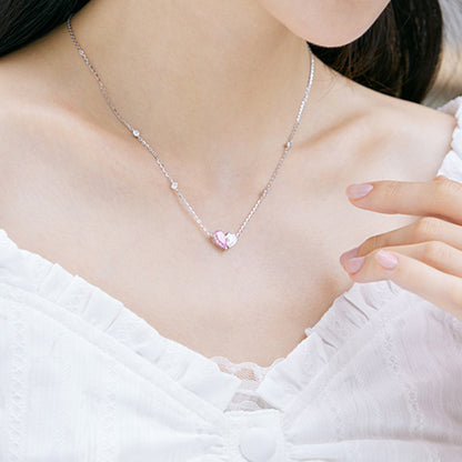 925 Sterling Silver Heart Pendant Multi-Layer Necklace