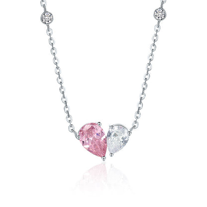 925 Sterling Silver Heart Pendant Multi-Layer Necklace