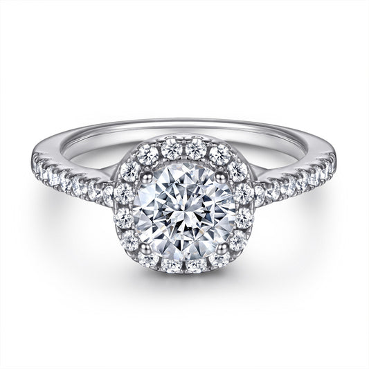 925 Sterling Silver Index Finger Ring - Minimalist Wedding Band with Zircon Accents