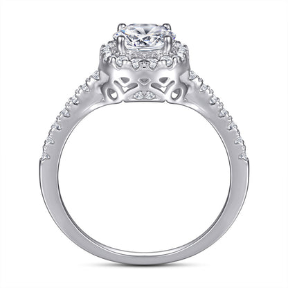 925 Sterling Silver Index Finger Ring - Minimalist Wedding Band with Zircon Accents