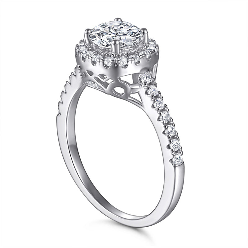 925 Sterling Silver Index Finger Ring - Minimalist Wedding Band with Zircon Accents