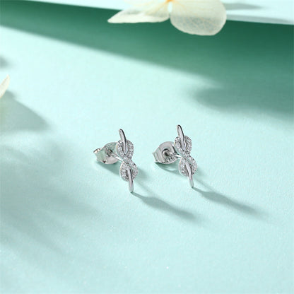 925 Sterling Silver Infinity Symbol Earrings – Dainty Zircon Love Knot Studs