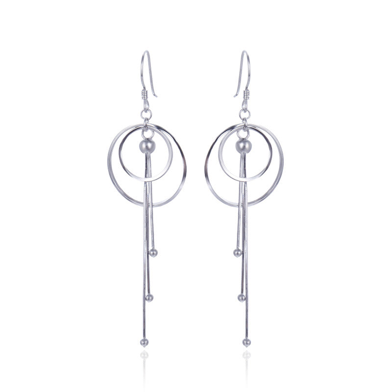 925 Sterling Silver Korean Style Drop Earrings - 2.8g Elegant Dangle Earrings for Women
