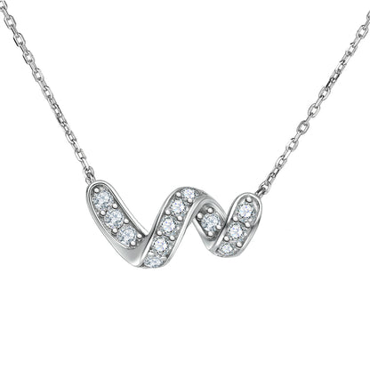925 Sterling Silver Letter Pendant Necklace - Modern Personalized Collarbone Chain