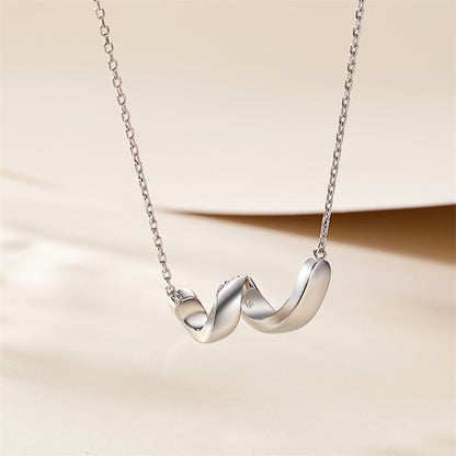 925 Sterling Silver Letter Pendant Necklace - Modern Personalized Collarbone Chain