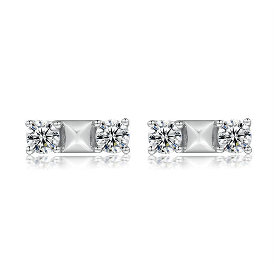 925 Sterling Silver Letter Stud Earrings for Women Elegant Zircon Initial Jewelry White Gold Plated