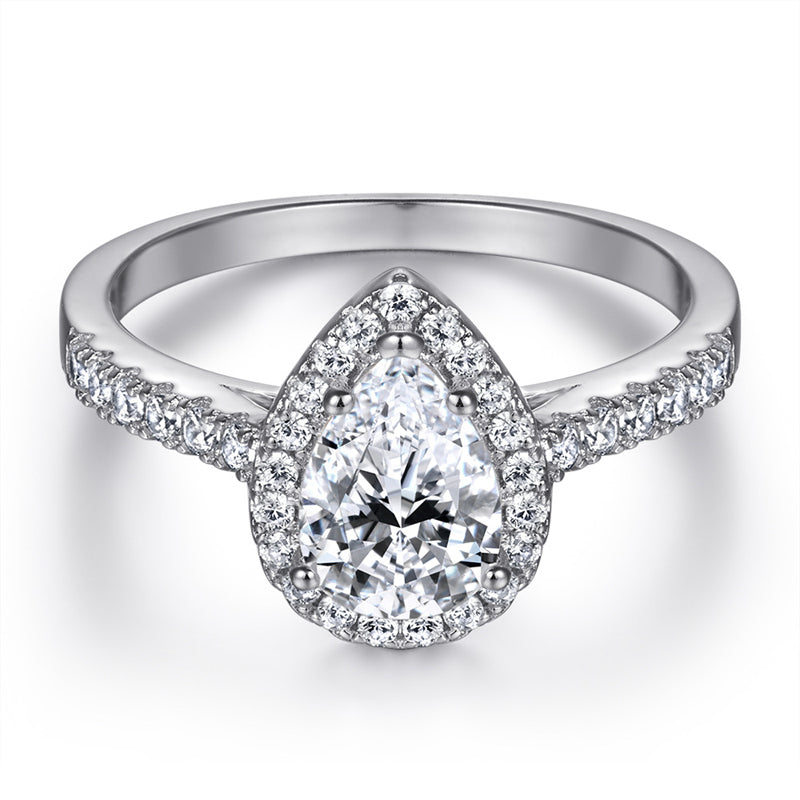 925 Sterling Silver Marquise & Teardrop Stackable Ring Set – Elegant Zircon Wedding Jewelry