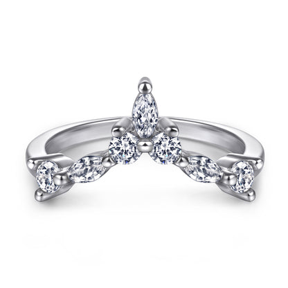 925 Sterling Silver Marquise & Teardrop Stackable Ring Set – Elegant Zircon Wedding Jewelry