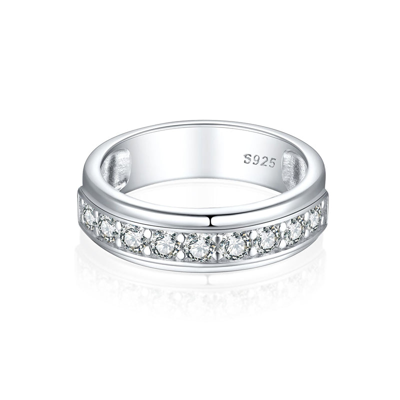925 Sterling Silver Men's Wide Band Ring - Premium European-Style Statement Piece
