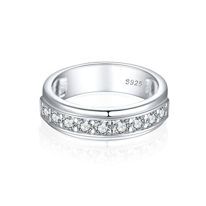 925 Sterling Silver Men's Wide Band Ring - Premium European-Style Statement Piece