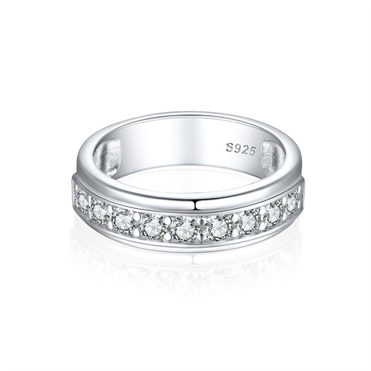 925 Sterling Silver Men's Wide Band Ring - Premium European-Style Statement Piece