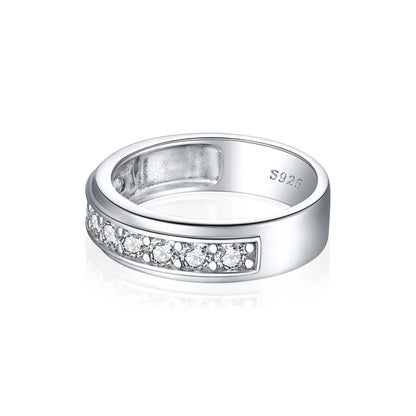 925 Sterling Silver Men's Wide Band Ring - Premium European-Style Statement Piece