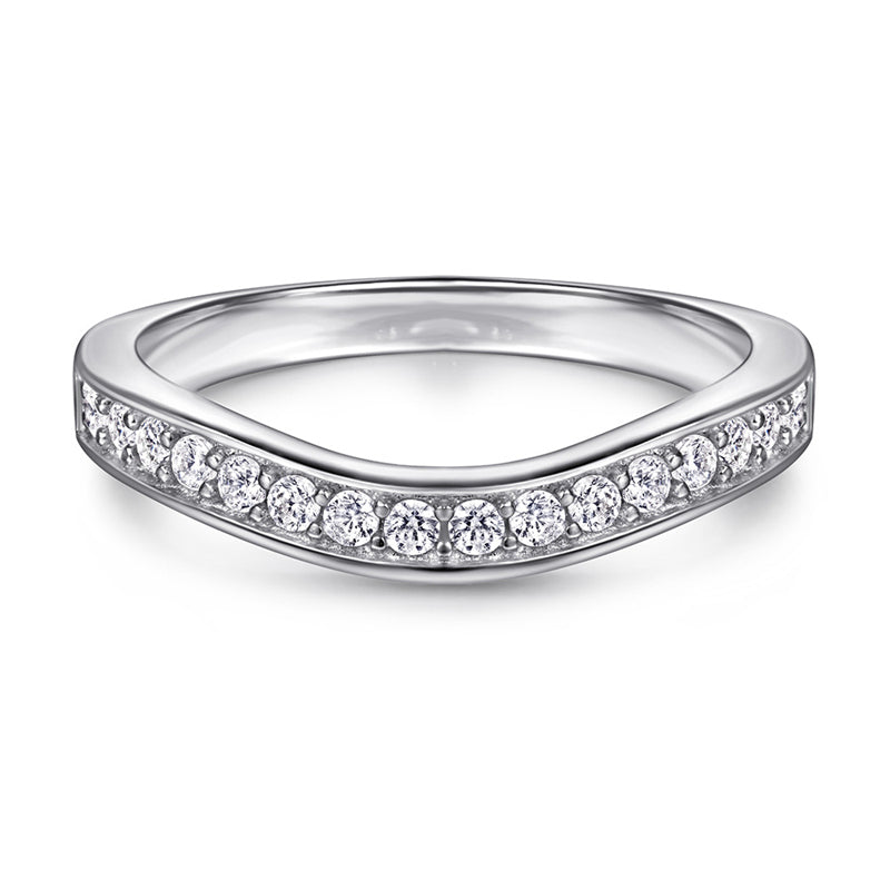925 Sterling Silver Minimalist Ring Set – Modern Geometric Zircon Stackable Bands