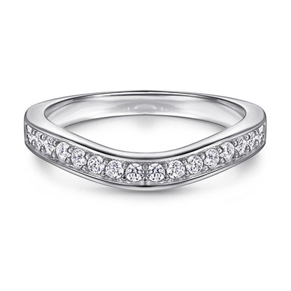 925 Sterling Silver Minimalist Ring Set – Modern Geometric Zircon Stackable Bands