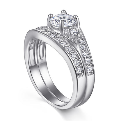 925 Sterling Silver Minimalist Ring Set – Modern Geometric Zircon Stackable Bands