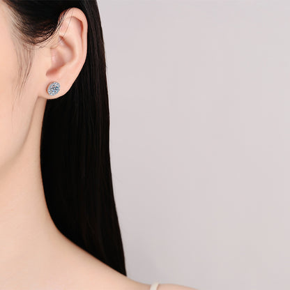 925 Sterling Silver PT950 Gold Plated Oval Moissanite Stud Earrings - 1CT Floral Inspired Minimalist Jewelry
