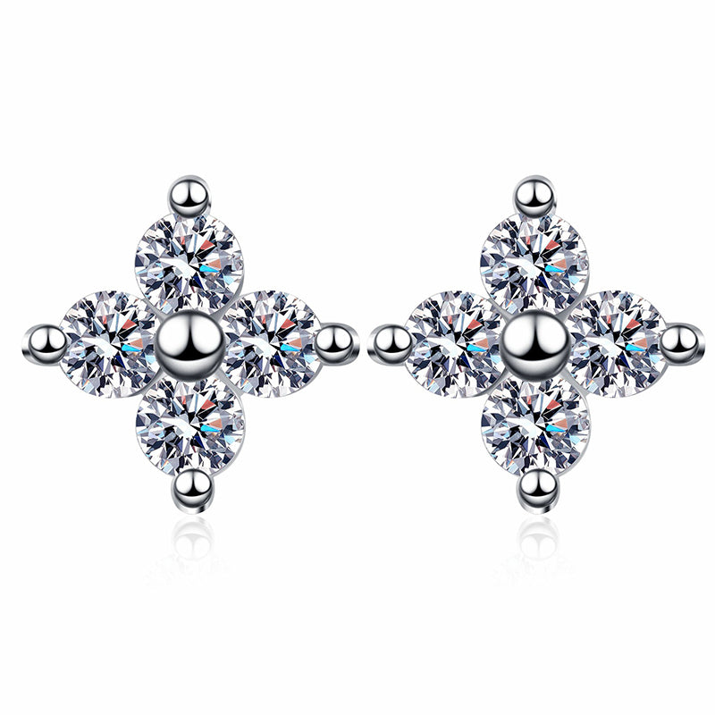925 Sterling Silver PT950 Gold Plated Star Moissanite Stud Earrings - 0.8CT Ethereal Celestial Jewelry