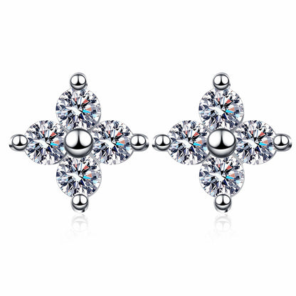 925 Sterling Silver PT950 Gold Plated Star Moissanite Stud Earrings - 0.8CT Ethereal Celestial Jewelry
