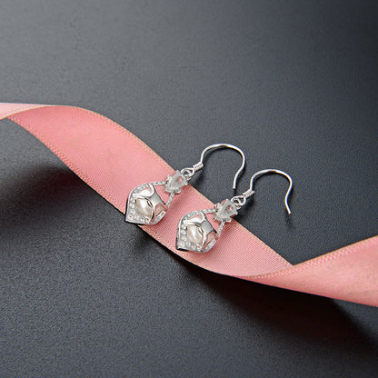 925 Sterling Silver Pearl Hoop Earrings - Korean Minimalist Geometric Earrings for Women