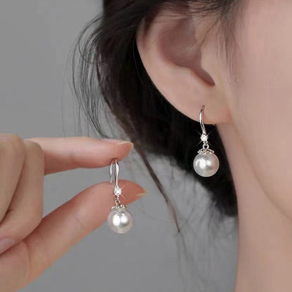 925 Sterling Silver Pearl Stud Earrings - Minimalist Everyday Jewelry for Women (Pair)