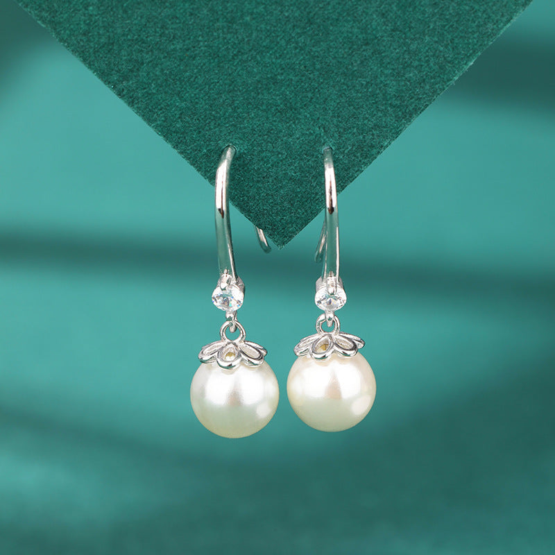 925 Sterling Silver Pearl Stud Earrings - Minimalist Everyday Jewelry for Women (Pair)