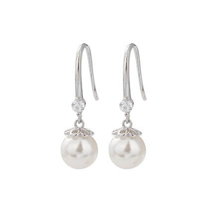 925 Sterling Silver Pearl Stud Earrings - Minimalist Everyday Jewelry for Women (Pair)