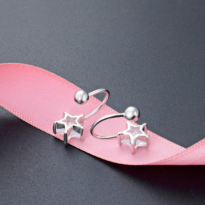 925 Sterling Silver Plated Cartoon Ear Cuffs - Non-Piercing Clip-On Earrings for Women