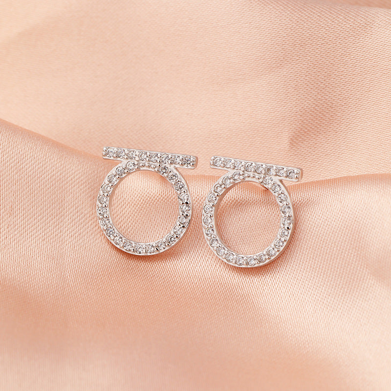 925 Sterling Silver Plated Circle Stud Earrings - Minimalist Hoop Earrings for Women with Plastic Backs
