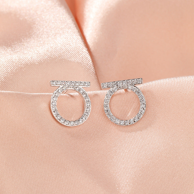 925 Sterling Silver Plated Circle Stud Earrings - Minimalist Hoop Earrings for Women with Plastic Backs