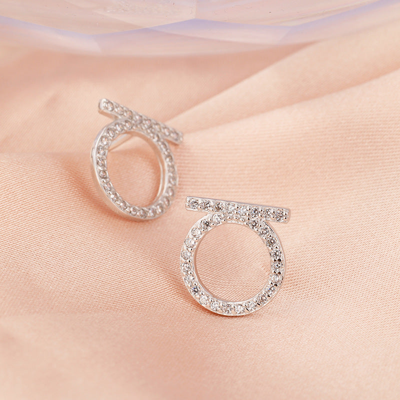925 Sterling Silver Plated Circle Stud Earrings - Minimalist Hoop Earrings for Women with Plastic Backs