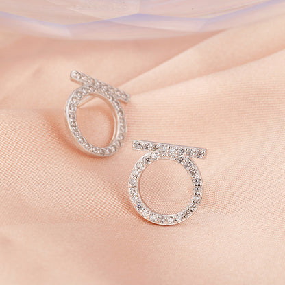 925 Sterling Silver Plated Circle Stud Earrings - Minimalist Hoop Earrings for Women with Plastic Backs