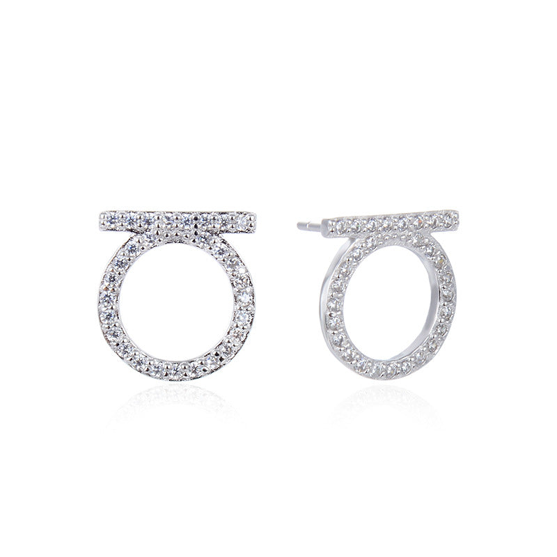 925 Sterling Silver Plated Circle Stud Earrings - Minimalist Hoop Earrings for Women with Plastic Backs