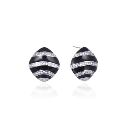 925 Sterling Silver Plated Oval Stud Earrings - 3.4g Korean Style Geometric Earrings with Plastic Backs