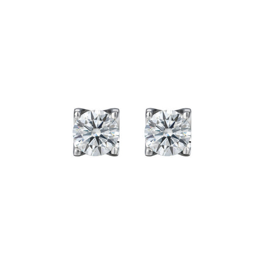 925 Sterling Silver Plated Round Stud Earrings-Minimalist Geometric Design for Women (1ct)