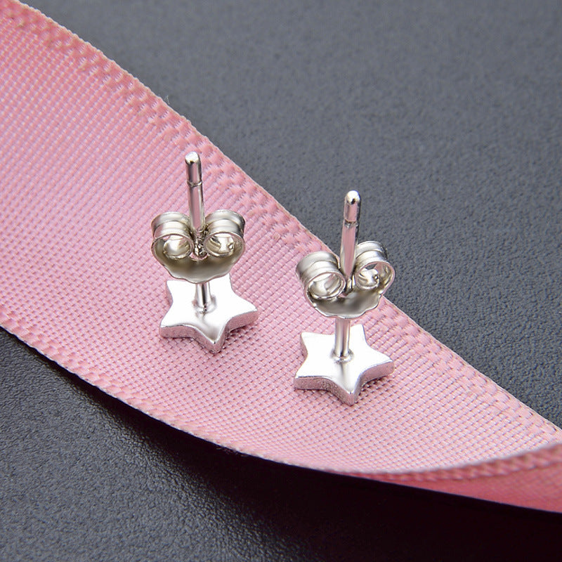 925 Sterling Silver Polished Cactus Stud Earrings - 0.5g Minimalist Plant Motif Earrings with Plastic Backs