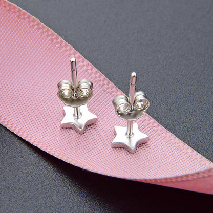925 Sterling Silver Polished Cactus Stud Earrings - 0.5g Minimalist Plant Motif Earrings with Plastic Backs