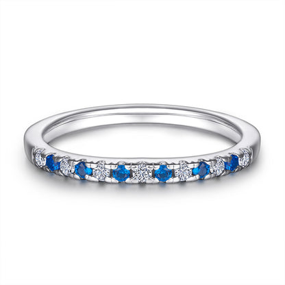 925 Sterling Silver Rose Gold Zircon Ring – Elegant Stackable Band with Engraving Option