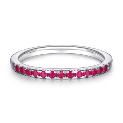 925 Sterling Silver Rose Gold Zircon Ring – Elegant Stackable Band with Engraving Option