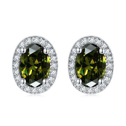 925 Sterling Silver Round Birthstone Stud Earrings – Minimalist Zircon Jewelry Collection