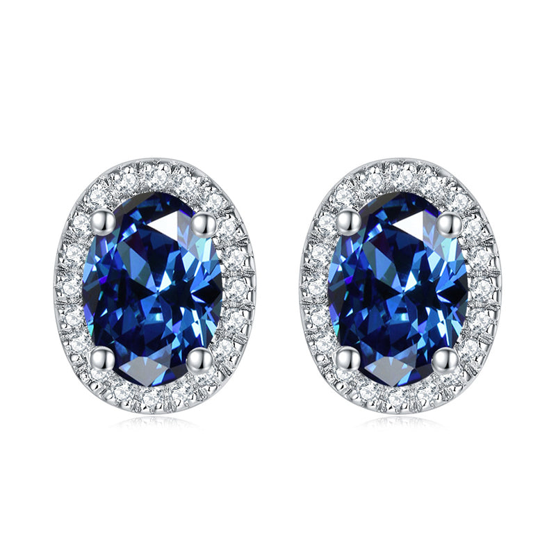 925 Sterling Silver Round Birthstone Stud Earrings – Minimalist Zircon Jewelry Collection