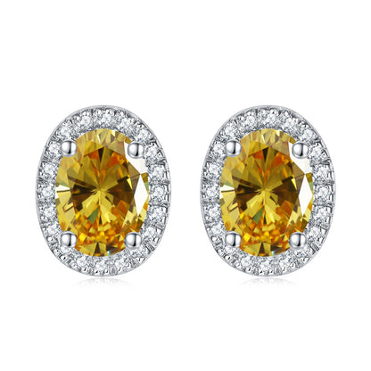 925 Sterling Silver Round Birthstone Stud Earrings – Minimalist Zircon Jewelry Collection