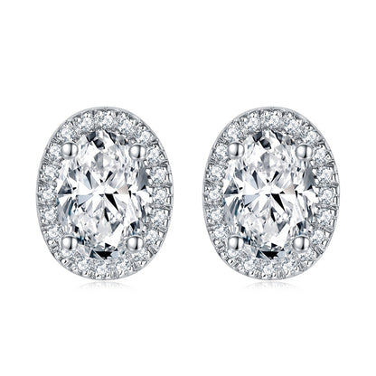 925 Sterling Silver Round Birthstone Stud Earrings – Minimalist Zircon Jewelry Collection