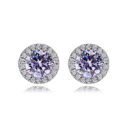 925 Sterling Silver Round Birthstone Stud Earrings – Zodiac-Inspired Zircon Jewelry Collection
